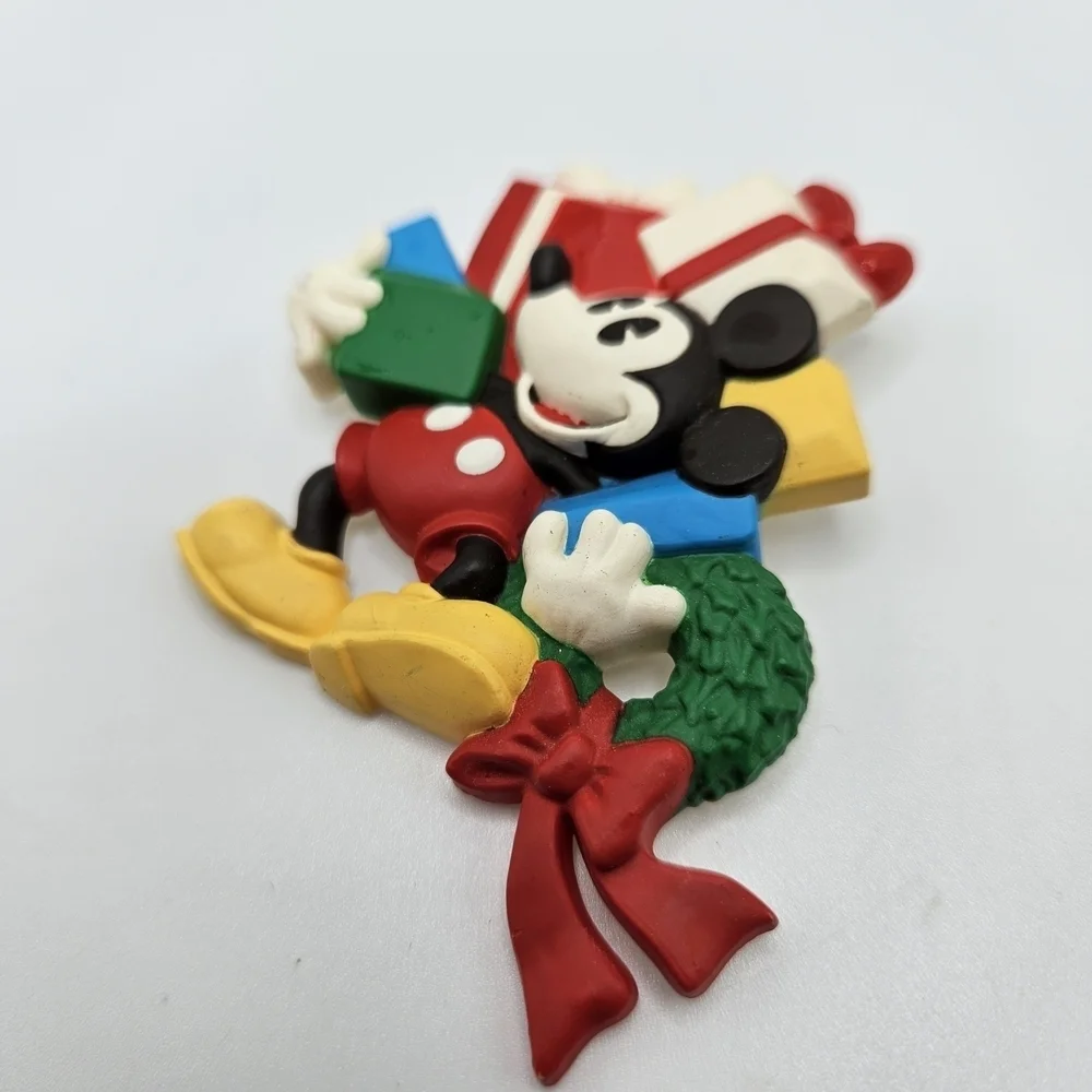 VINTAGE Disney Mickey Mouse Hallmark Christmas Large Brooch Pin 1990s